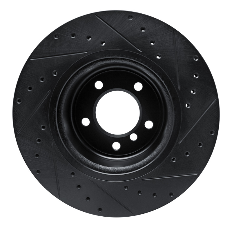 BMW Z4 Brake Rotor (1) - Front Left - R1 Concepts - Drilled & Slotted - Black - `09-`16